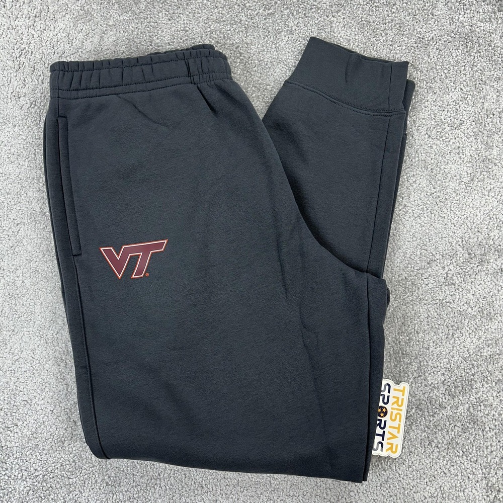 Virginia Tech Hokies Pants Mens Large Dark Gray Nike Club Fleece PE Team Issue
